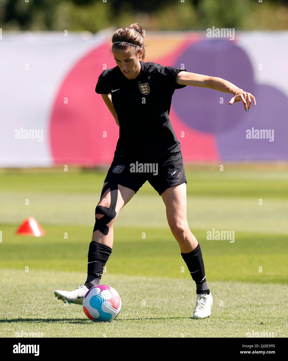 England's Jill Scott during a training session at the UEFA Women's Euro 2022 England media day at The Lensbury, Teddington. Picture date: Sunday July 10, 2022. Stock Photo