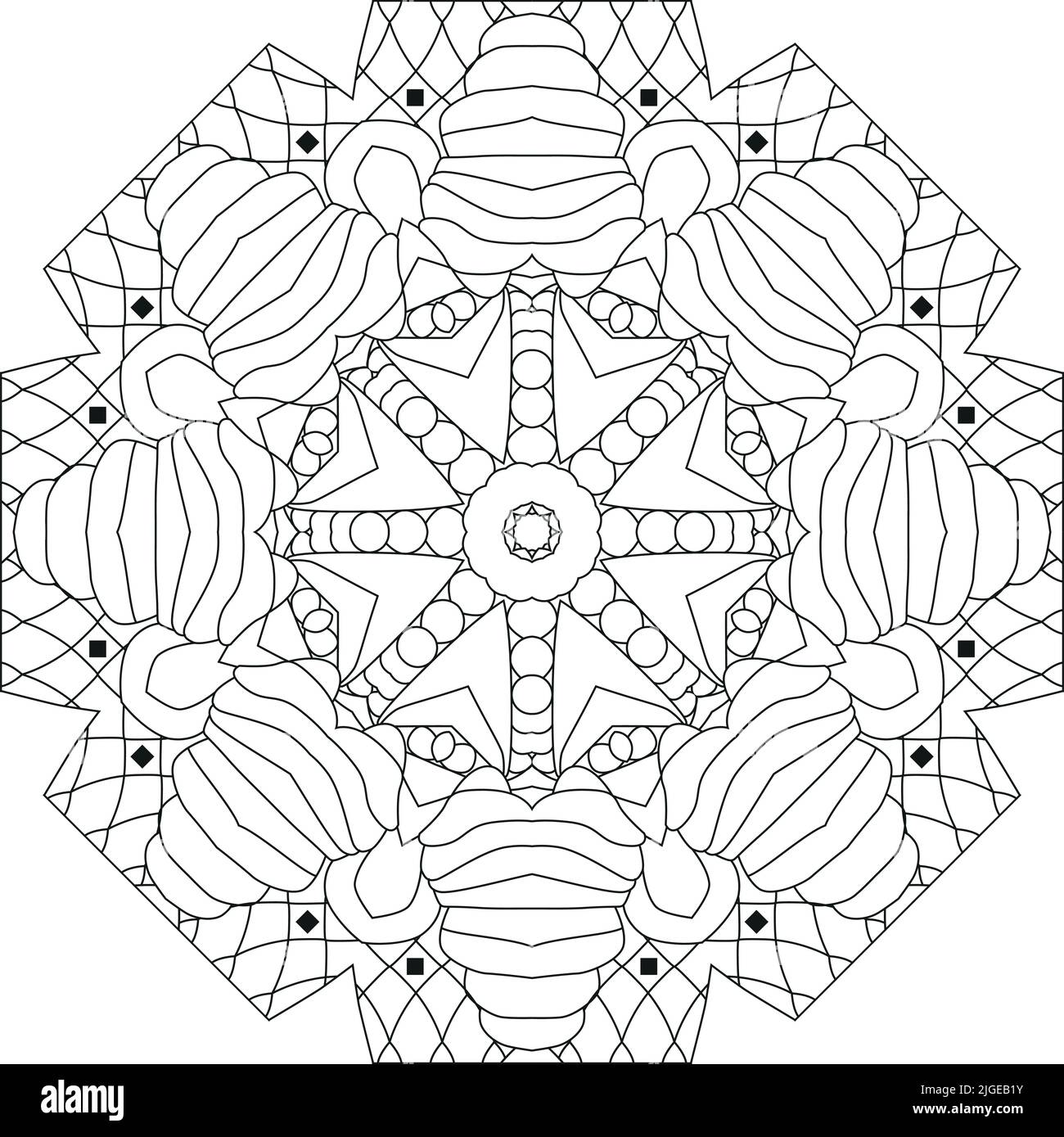 Vector Adult Coloring Book Textures. Hand-painted art design. Adult ...