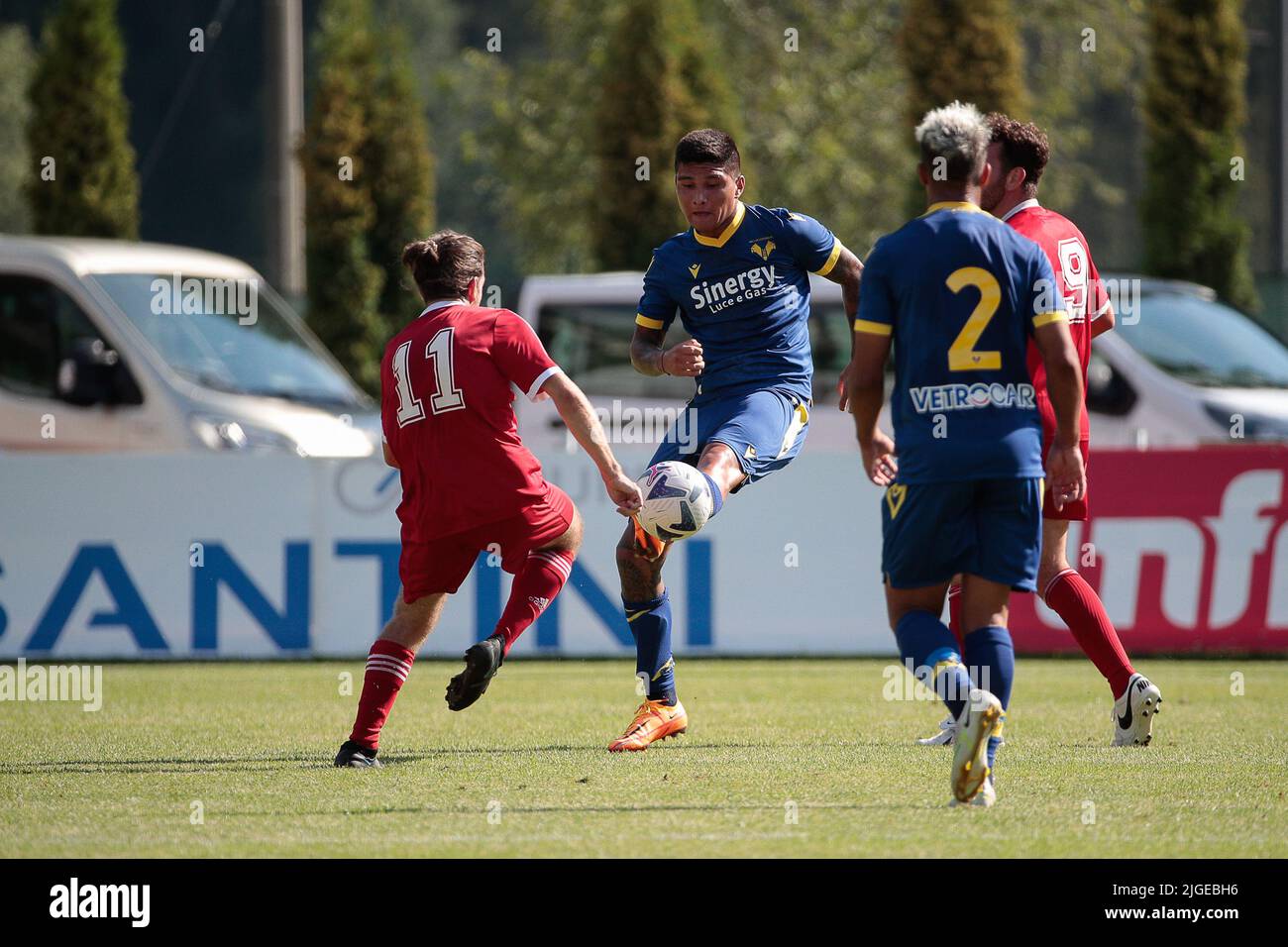 Italy. 09th July, 2022. Bruno Amione of Hellas Verona during the friendly match Hellas Verona vs Primiero, Primiero, Trentino, Italia, at 9 Jul 2022 (Photo by AllShotLive/Sipa USA) Credit: Sipa USA/Alamy Live News Stock Photo