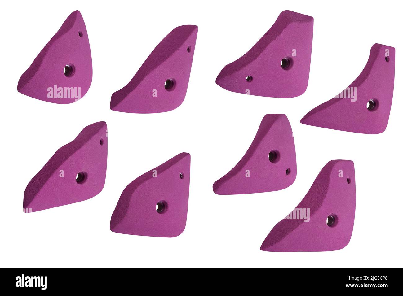 Set of violet Rock Climbing Holds isolated on white background Stock ...