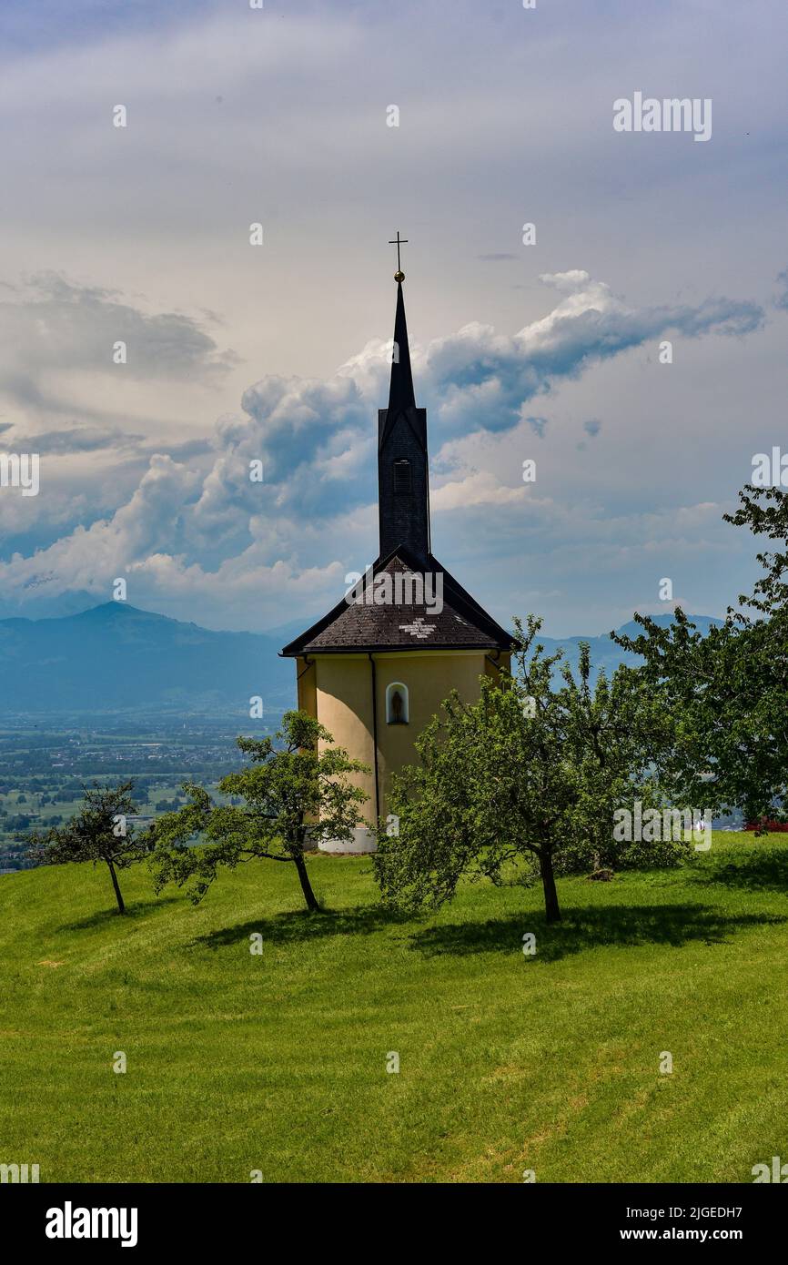 Chapel of Saint Ottilie on the Bödele in Oberfallenberg near Dornbirn, Vorarlberg, Austria, Europe Stock Photo