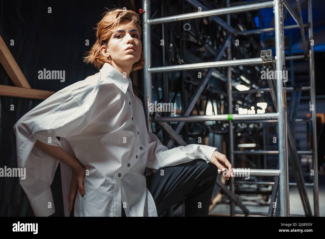 KYIV, UKRAINE - FEBRUARY 03, 2022: Backstage Ukrainian Fashion Week