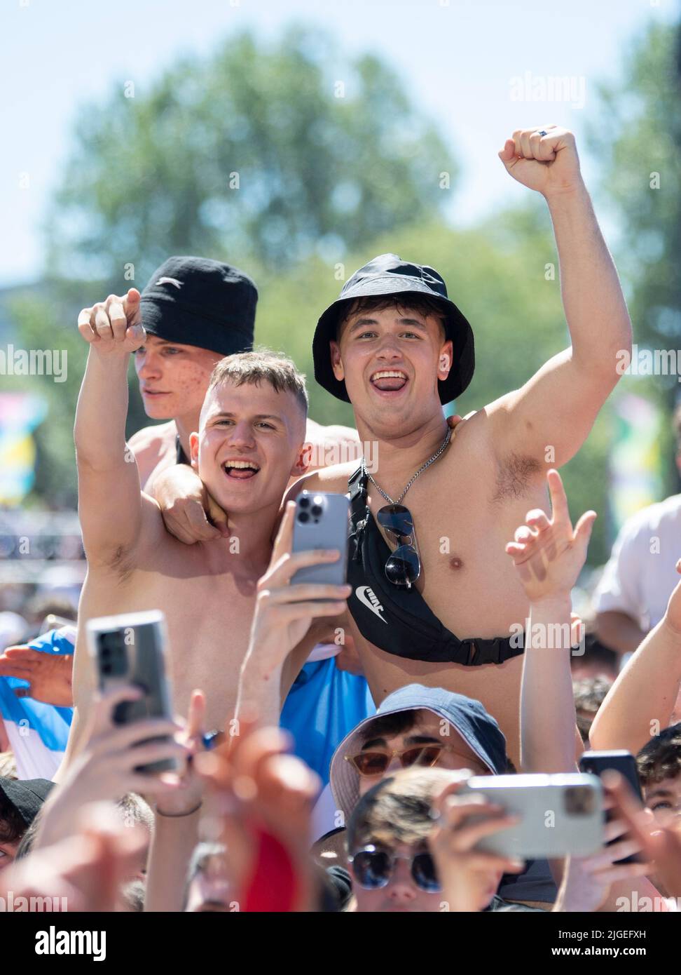 Revellers watch Dylan John Thomas performing on the main stage at the TRNSMT Festival at Glasgow Revellers watch Dylan John Thomas performing on the main stage at the TRNSMT Festival at Glasgow
