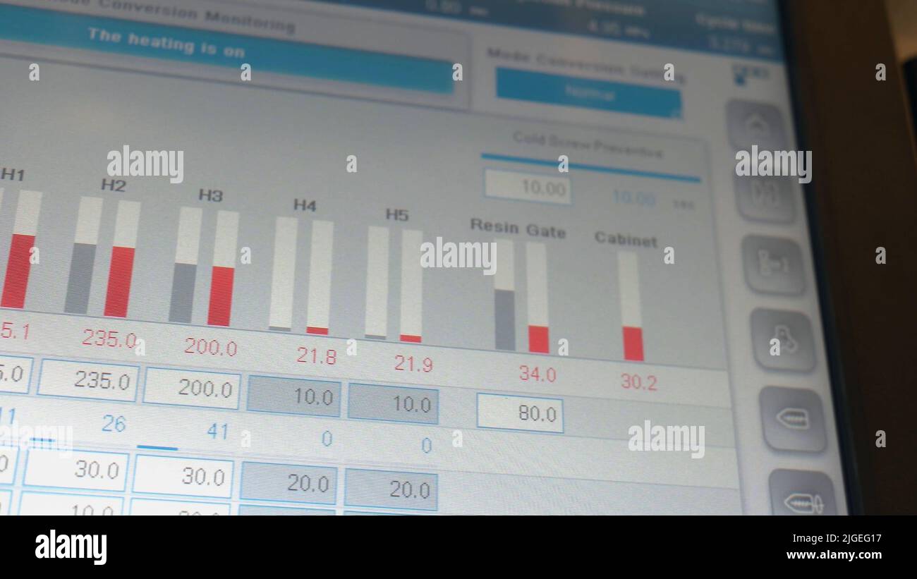 Control panel factory equipment. Touch screen display of a new ...