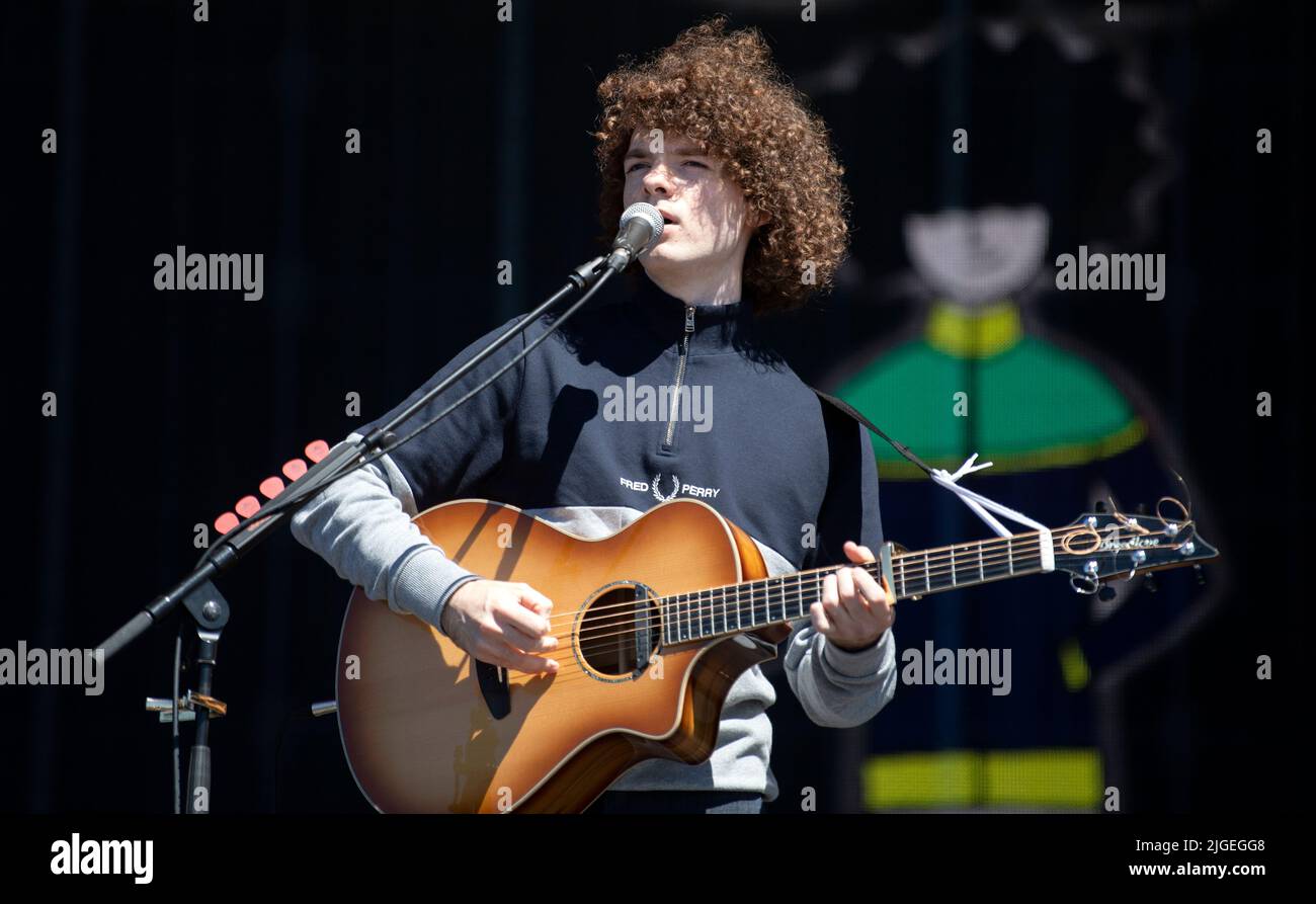 Dylan John Thomas performing on the main stage at the TRNSMT Festival at Glasgow Green in Glasgow. Picture date: Sunday July 10, 2022. Stock Photo