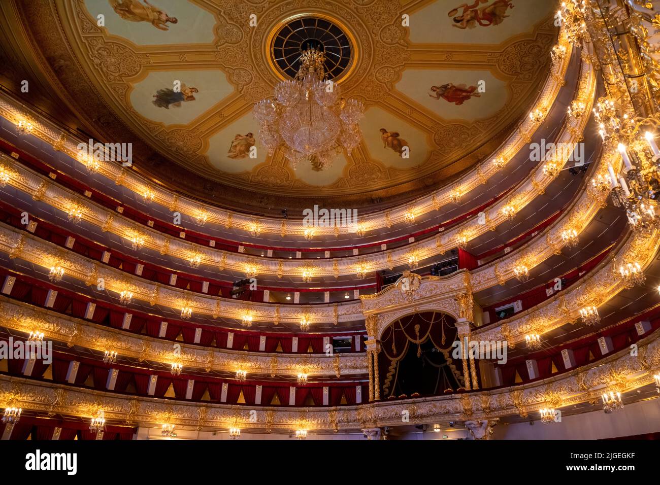 View to the interior of auditorium in the State Academical Bolshoi ...