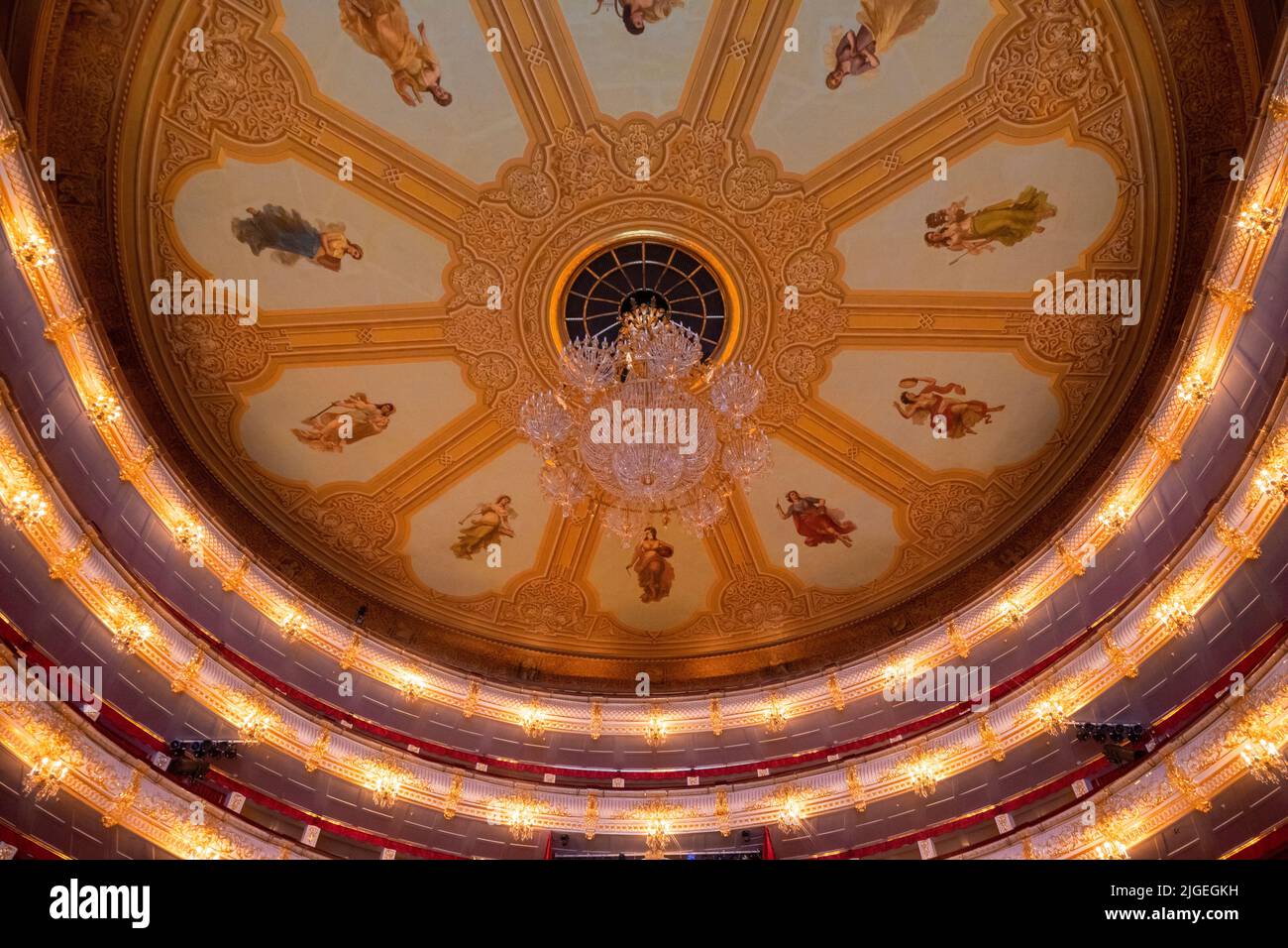 View to the interior of auditorium in the State Academical Bolshoi ...