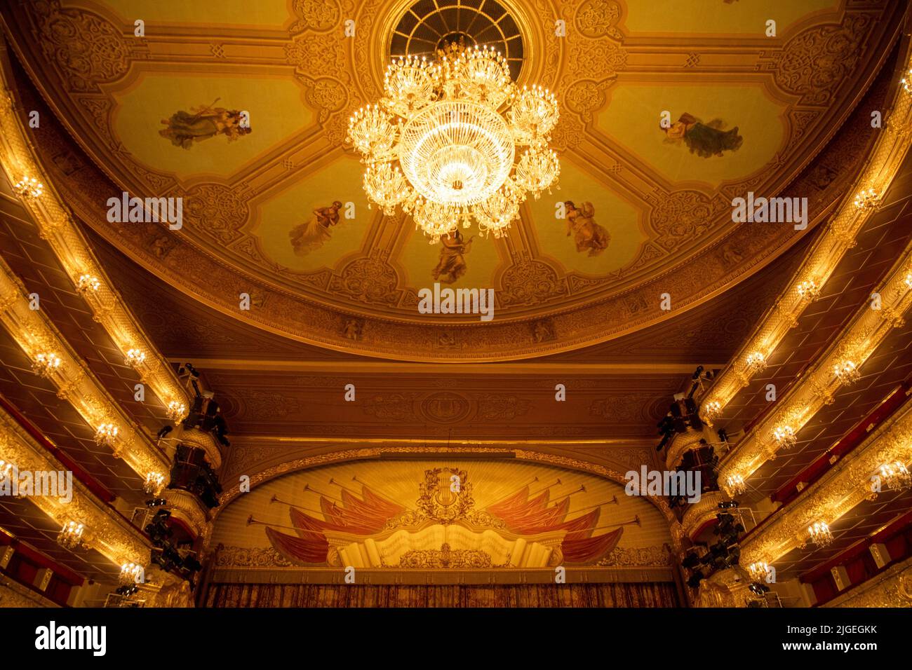 View to the interior of auditorium in the State Academical Bolshoi ...