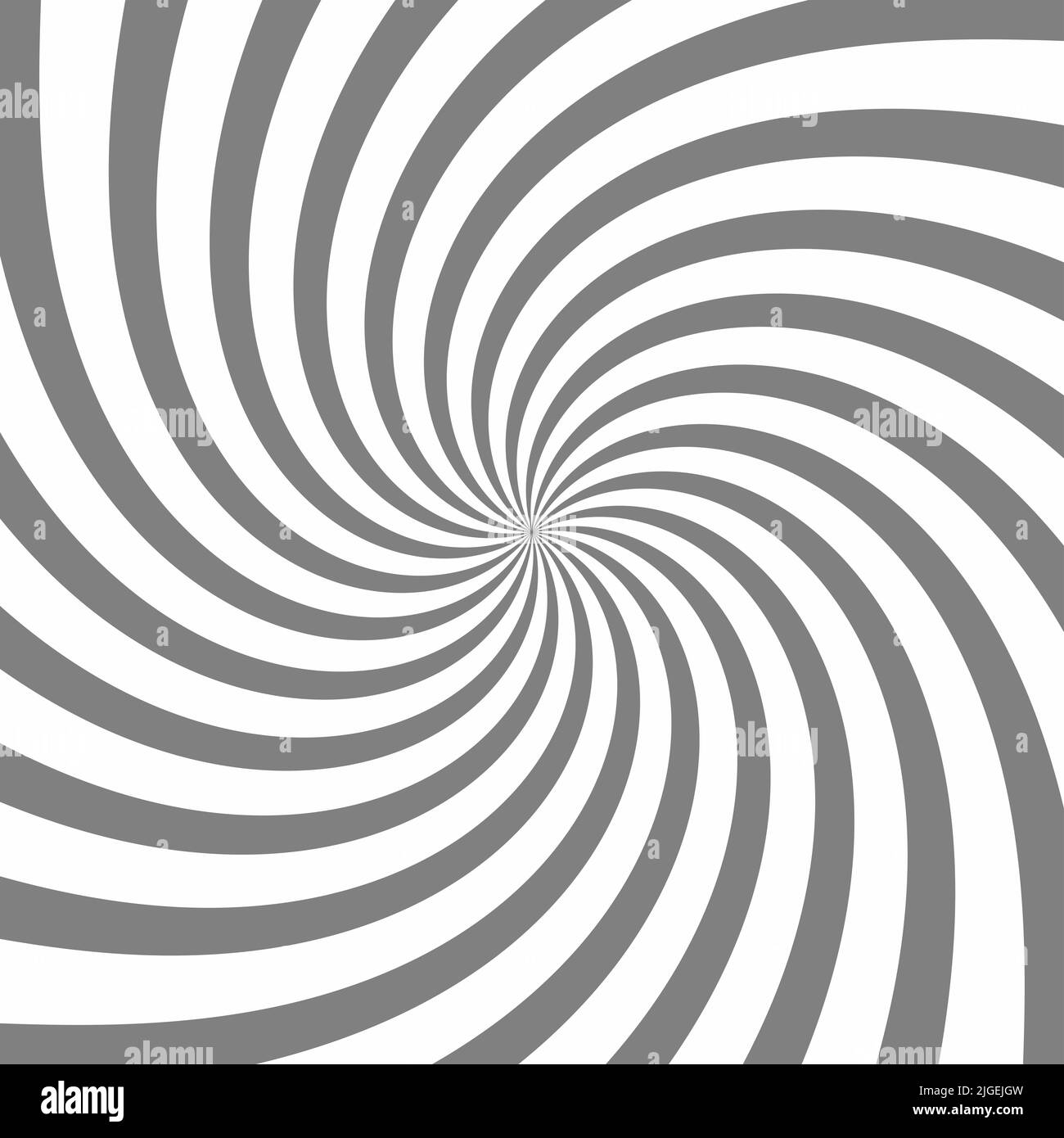 A black and white spiral optical illusion background. Stock illustration, monochrome Stock Photo