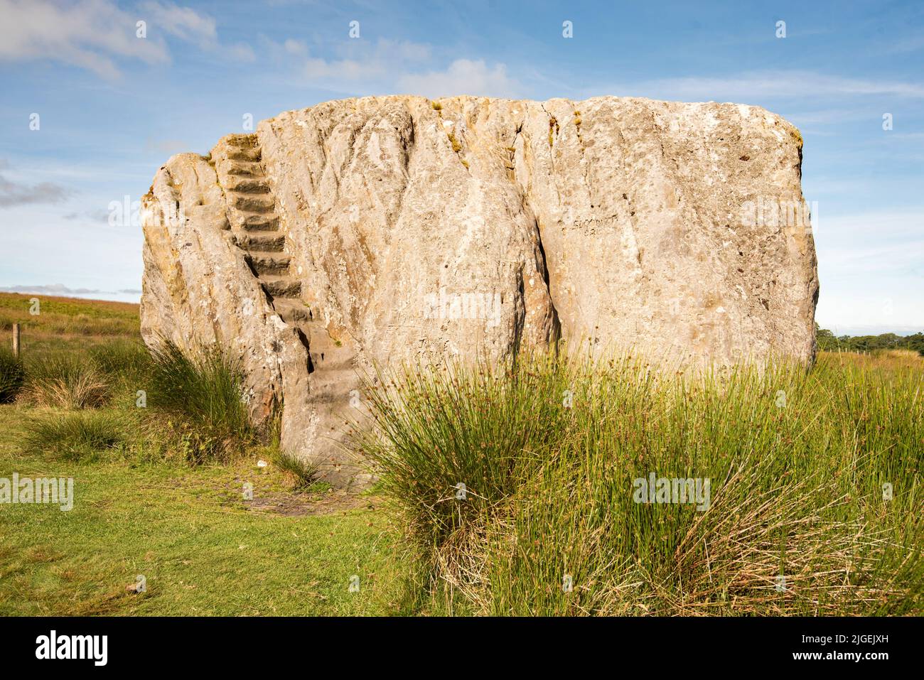 The Great Stone of Fourstones,The 'Big Stone' as it is known locally, an 18' (approx) glacial erratic  at Tatham Fells near Lowgill, Bentham. Stock Photo