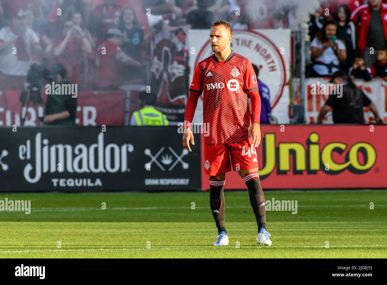 Toronto, Canada. 09th July, 2022. Domenico Criscito (44) during the MLS game between Toronto FC and San Jose Earthquakes at BMO field. The game ended 2-2. Credit: SOPA Images Limited/Alamy Live News Stock Photo
