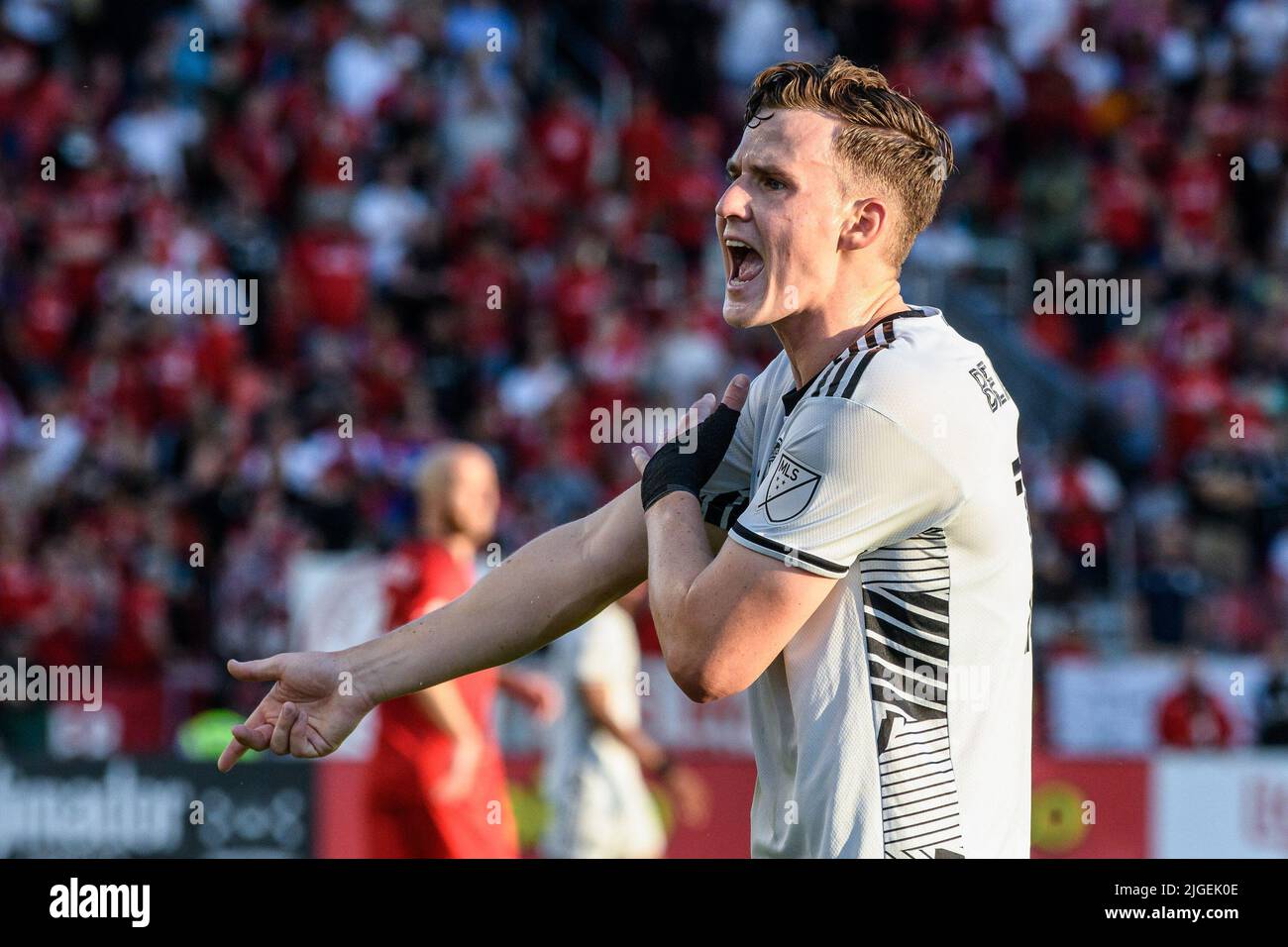 Toronto, Canada. 09th July, 2022. Tanner Beason (15) during the MLS game between Toronto FC and San Jose Earthquakes at BMO field. The game ended 2-2. Credit: SOPA Images Limited/Alamy Live News Stock Photo
