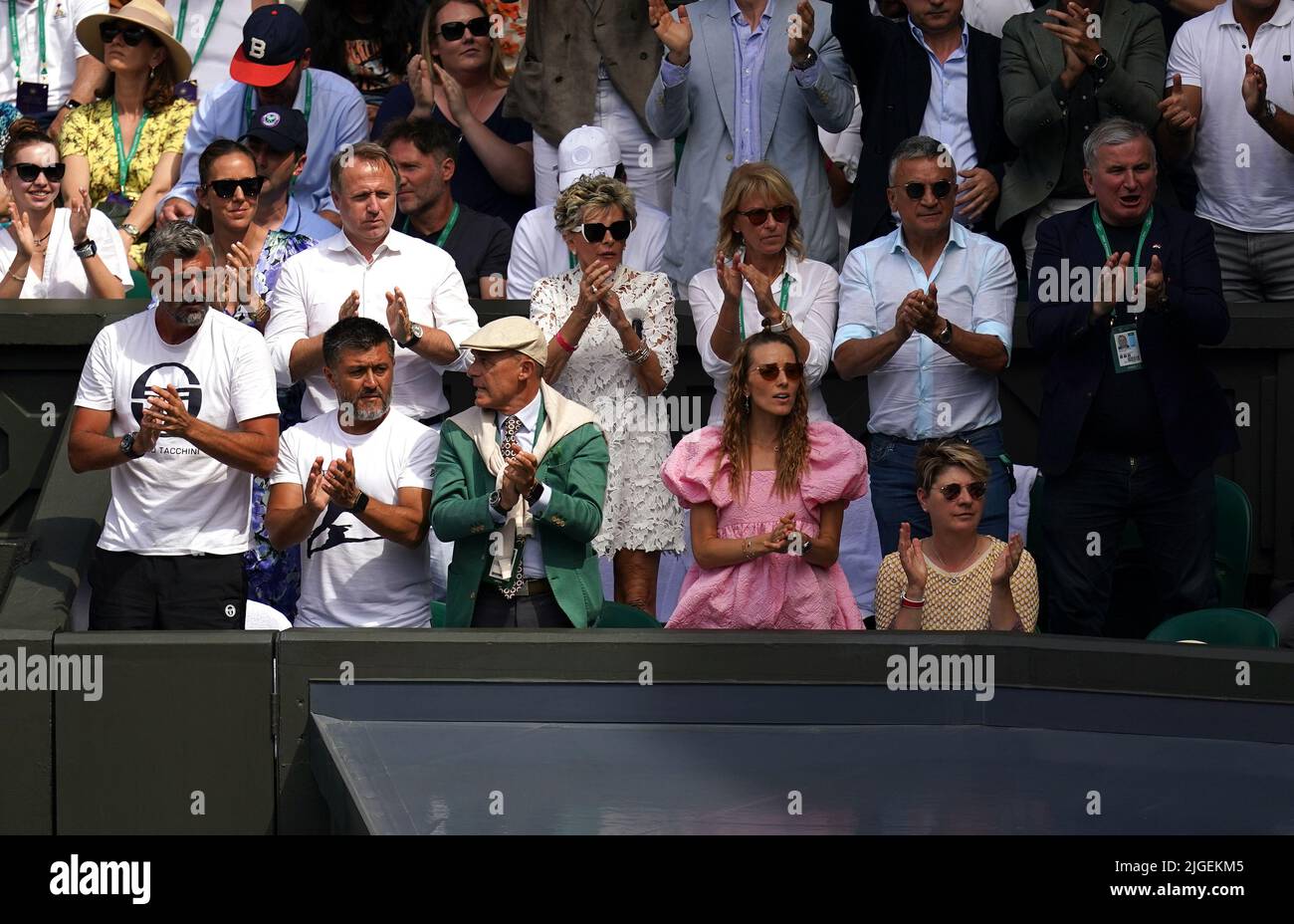 Jelena Djokovic, wife of Novak Djokovic in the players box during The