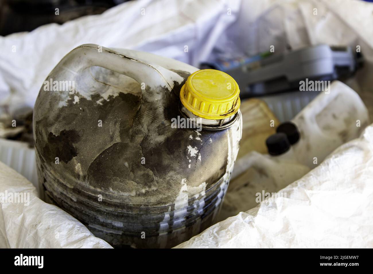 Plastic bottle used oil, recycling and ecology Stock Photo Alamy