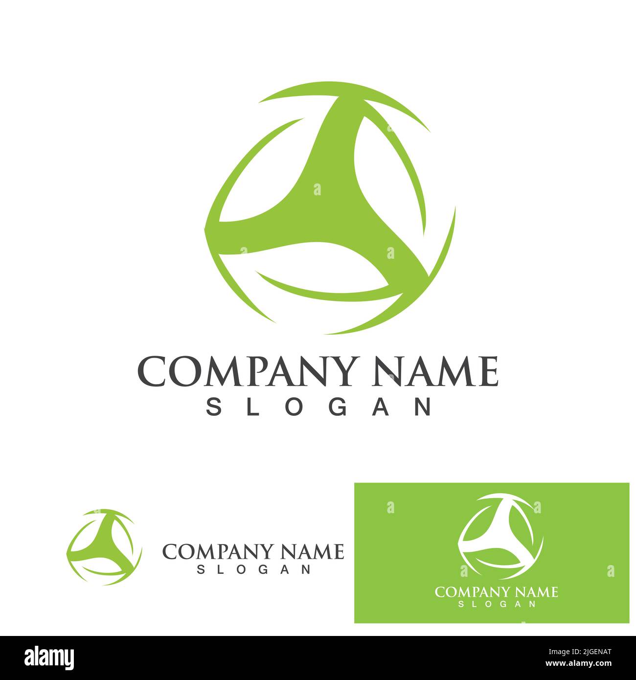 Leaf Circle Nature green logo vector icon design template Stock Vector ...