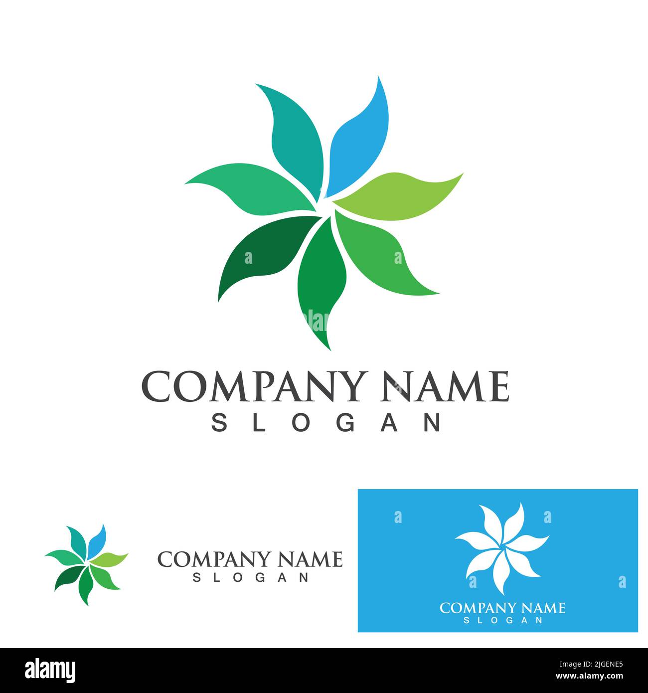 Leaf Circle Nature green logo vector icon design template Stock Vector ...