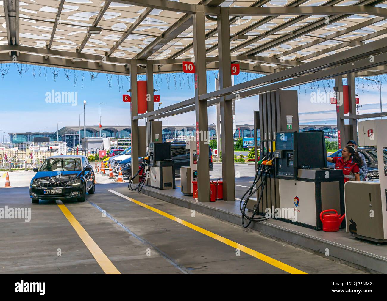 Total gas station in Istanbul, Turkey Stock Photo Alamy