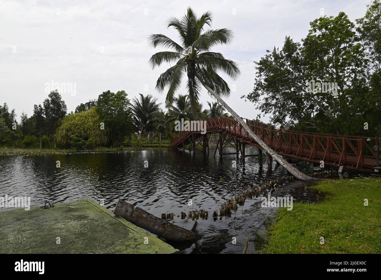 Tropical landscape with scenic view of the ancient Taino Village a