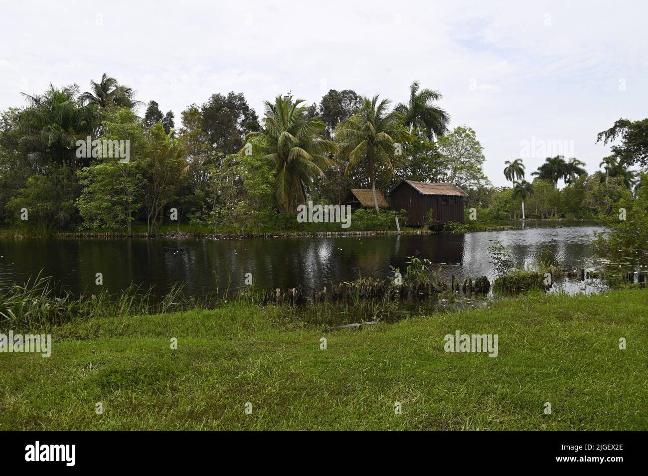 Tropical landscape with scenic view of the ancient Taino Village a