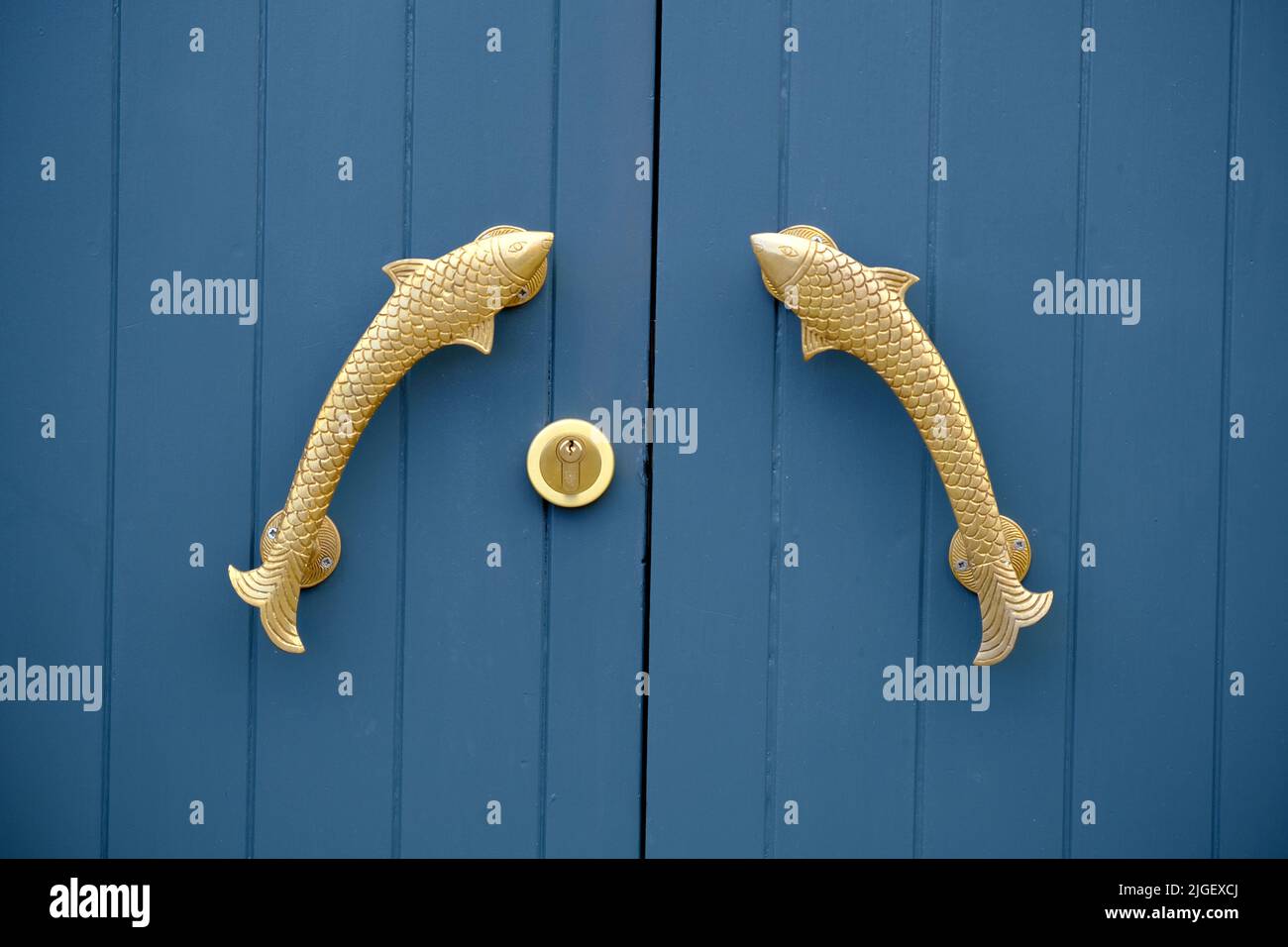 Outside door furniture on a cottage in north east England. Stock Photo