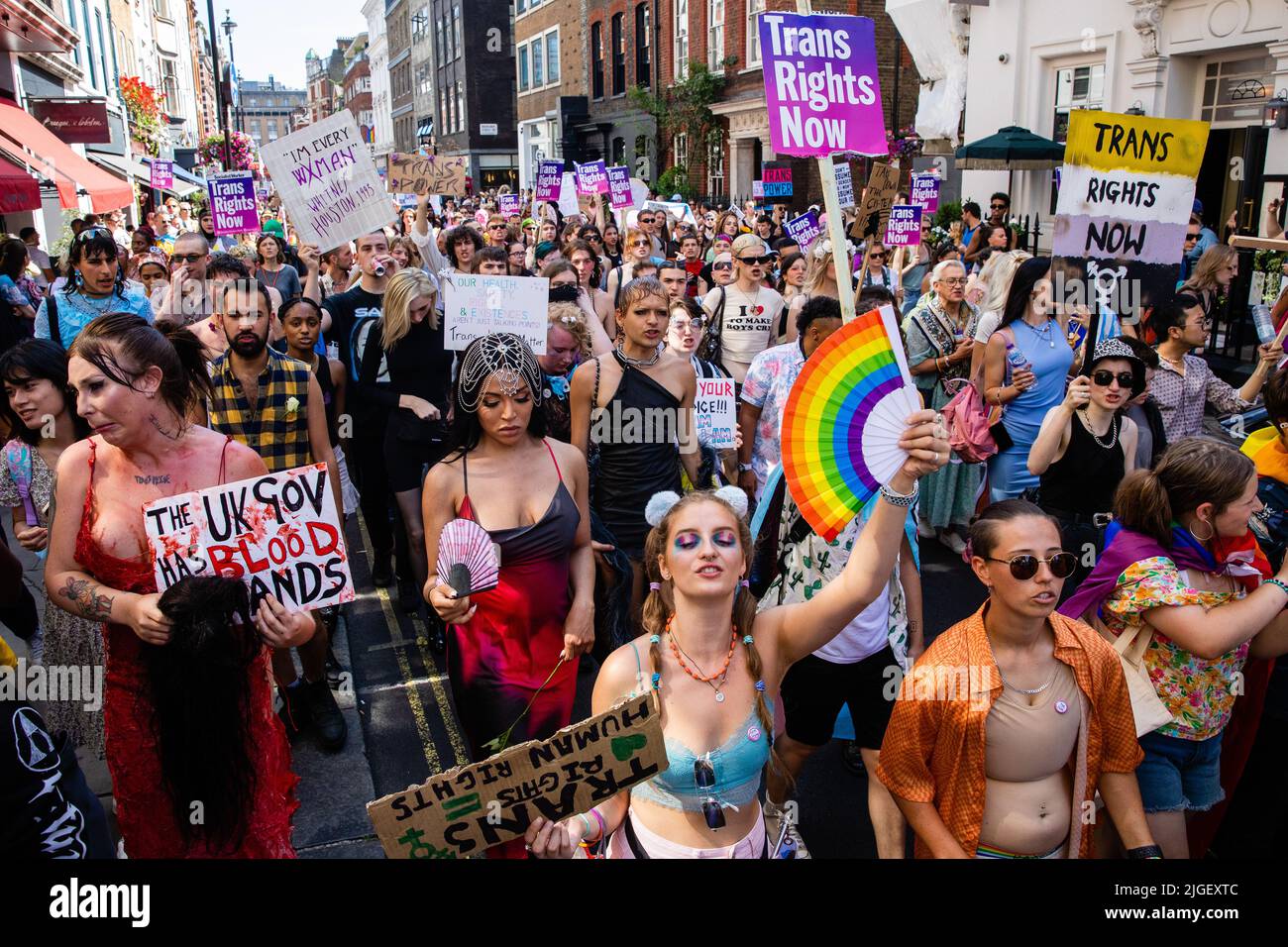 London, UK. 9th July, 2022. Thousands of people pass through Soho on a ...