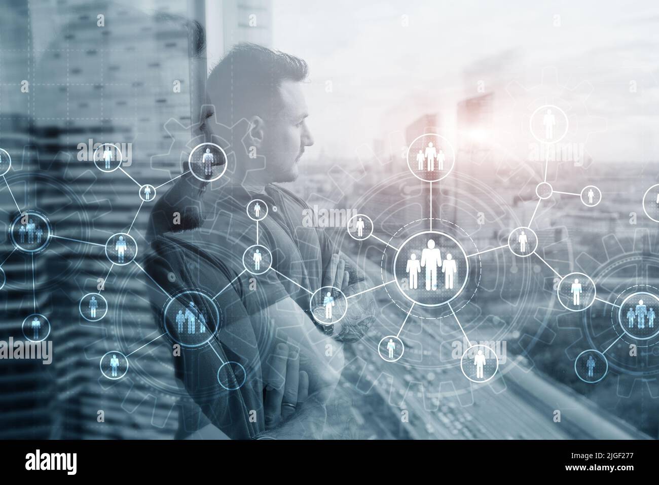 Gear Connection Concept and Human resources managemen on office ...