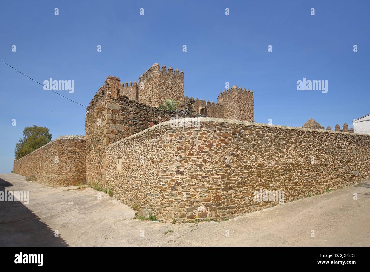 Historical Castillo as city fortification in Monroy, Extremadura, Spain ...