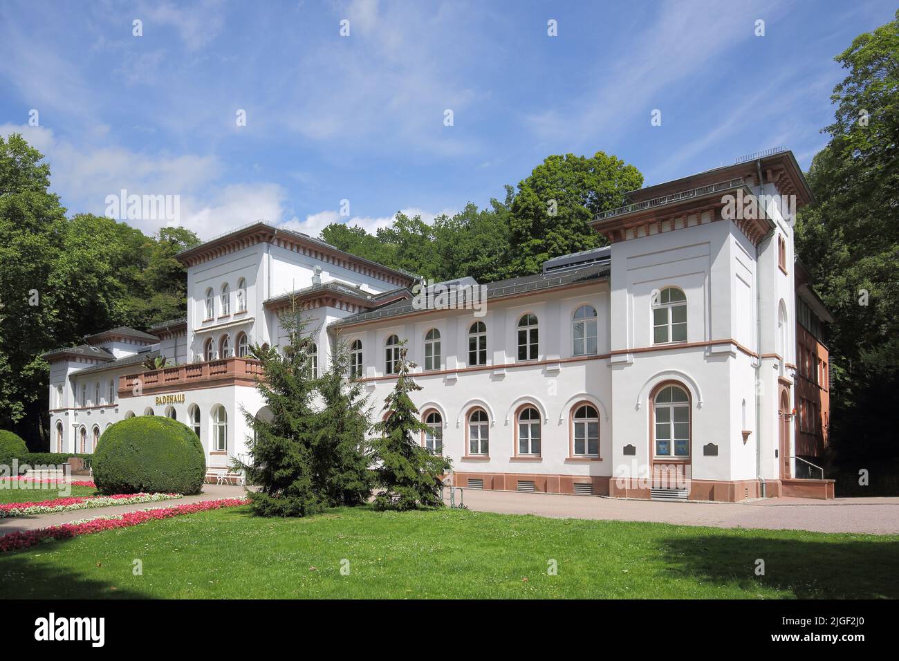 Neo-Renaissance bath house built in 1870 in Bad Soden, Taunus, Hesse, Germany Stock Photo