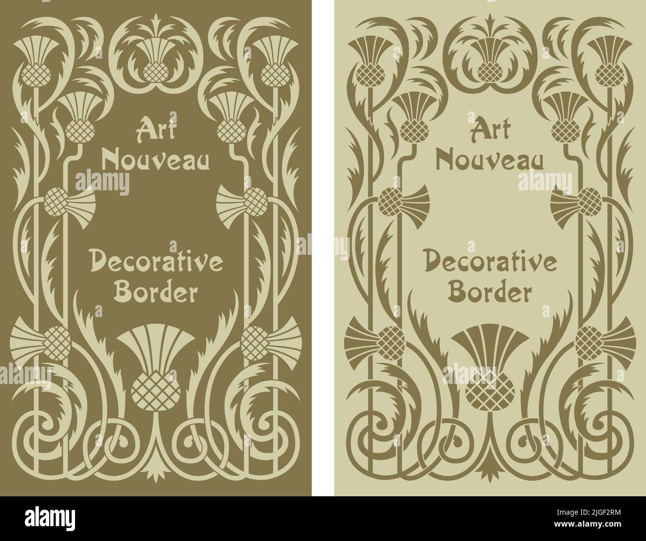 A vector decorative Art Nouveau decorative floral border. Stock Vector