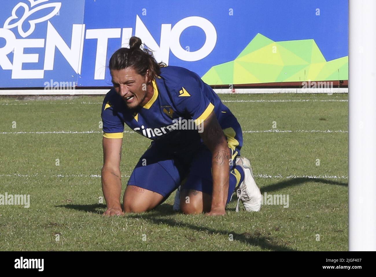 Milan Djuric of Hellas Verona FCduring Hellas Verona vs US Primiero, 1° frendly match pre-season Serie A Tim 2022-23, at 'Centro Sportivo Intercomunal Stock Photo