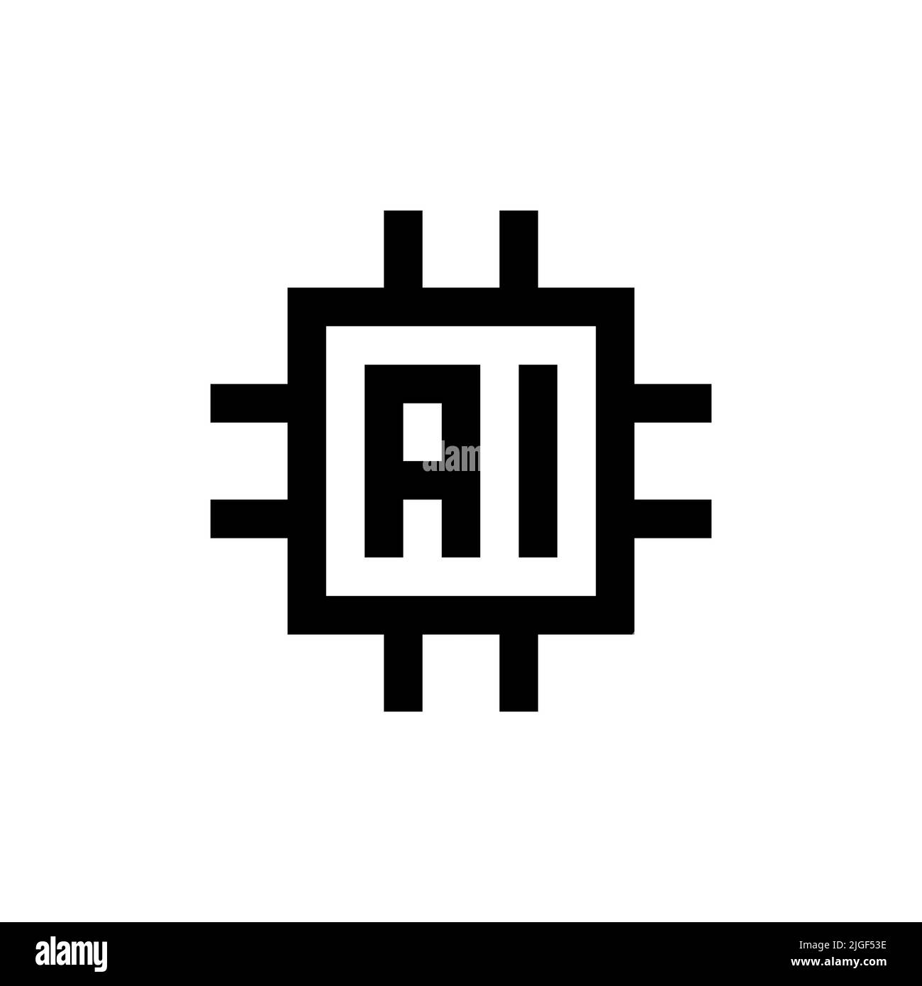 artificial intelligence icon vector isolated on white background. Stock Vector