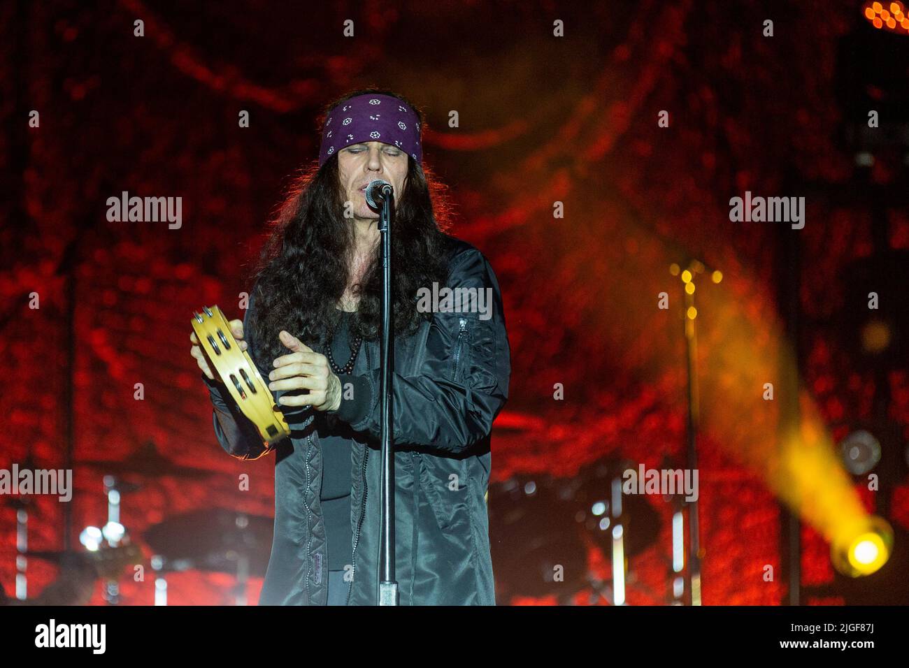 Milwaukee, USA. 09th July, 2022. Ian Astbury of The Cult at Summerfest Music Festival on July 9, 2022, in Milwaukee, Wisconsin (Photo by Daniel DeSlover/Sipa USA) Credit: Sipa USA/Alamy Live News Stock Photo