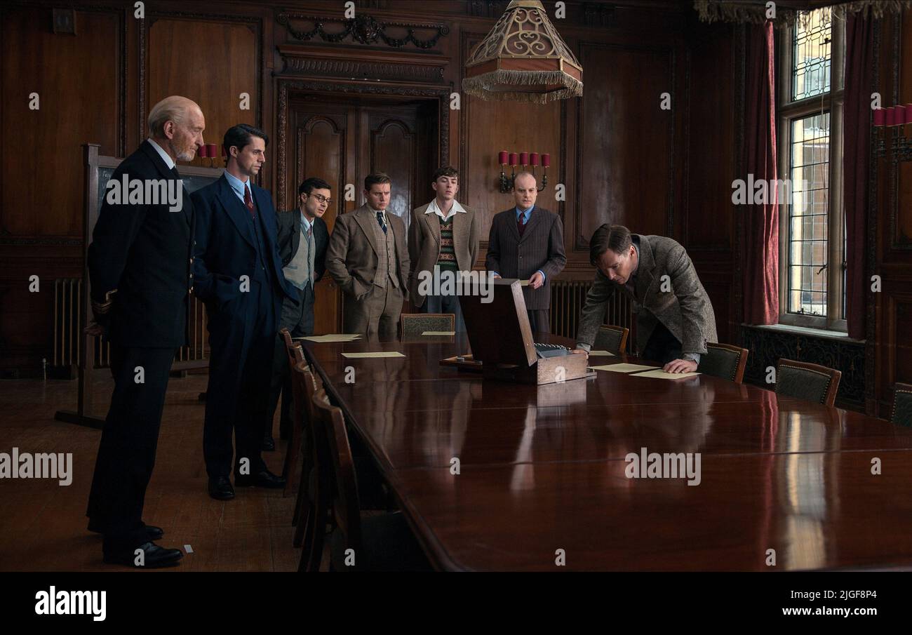 CHARLES DANCE, MATTHEW GOODE, JACK TARLTON, ALLEN LEECH, MATTHEW BEARD, BENEDICT CUMBERBATCH, THE IMITATION GAME, 2014 Stock Photo