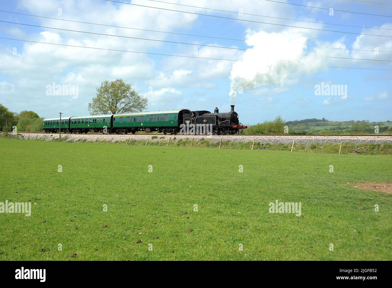 '30053' and train near Northiam. Stock Photo