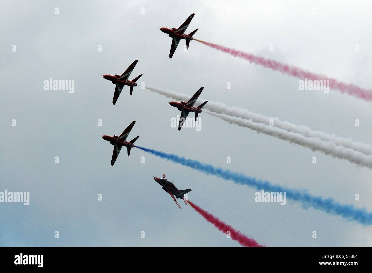 The Red Arrows at Cosford Air Show, 2015. Stock Photo