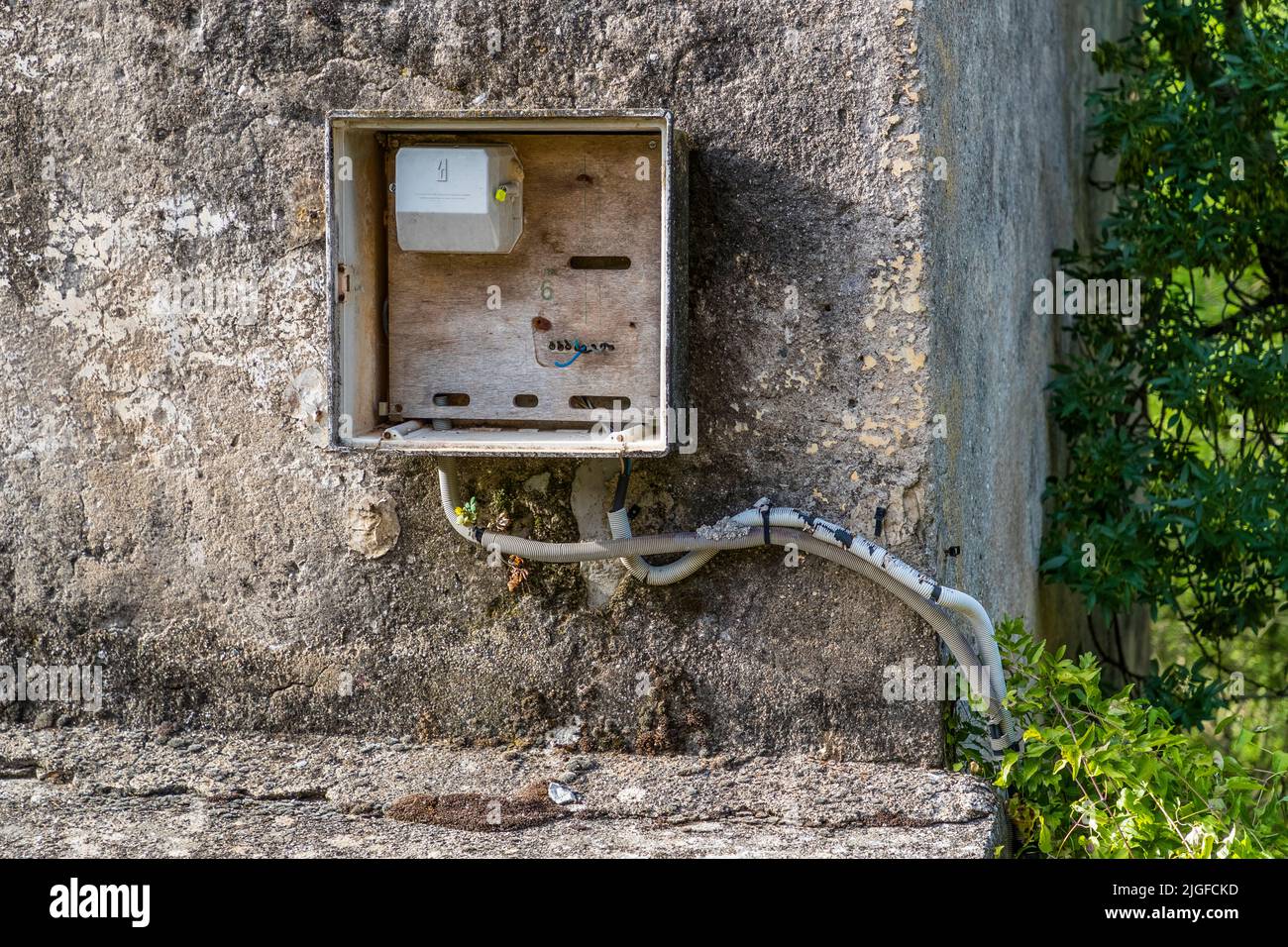 Former fuse box Stock Photo