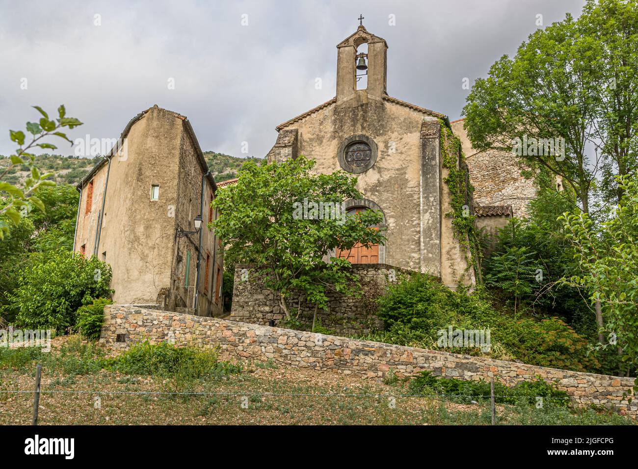 The church of Navacelles (Lodève, France) dates from 1875 Stock Photo