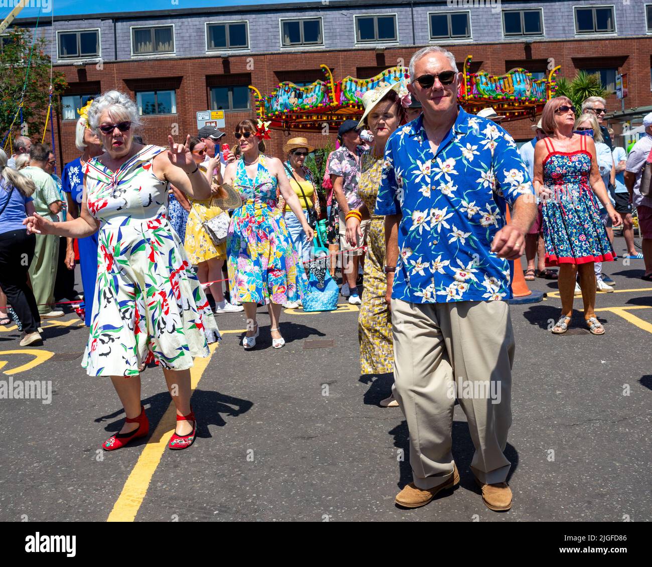 Poole, Dorset, UK, 10th July 2022. Poole Goes Vintage retro costume