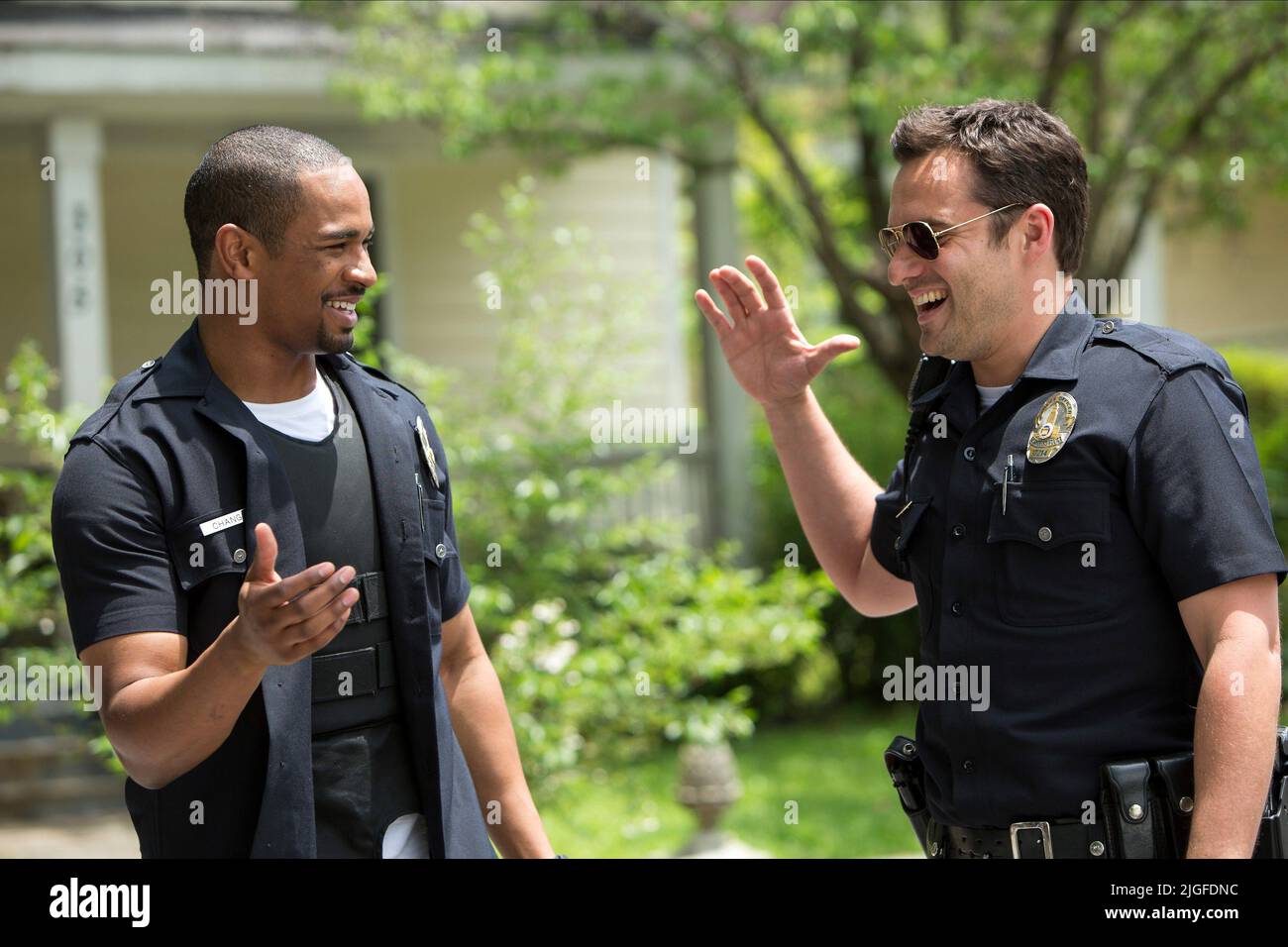 JR.,JOHNSON, LET'S BE COPS, 2014 Stock Photo