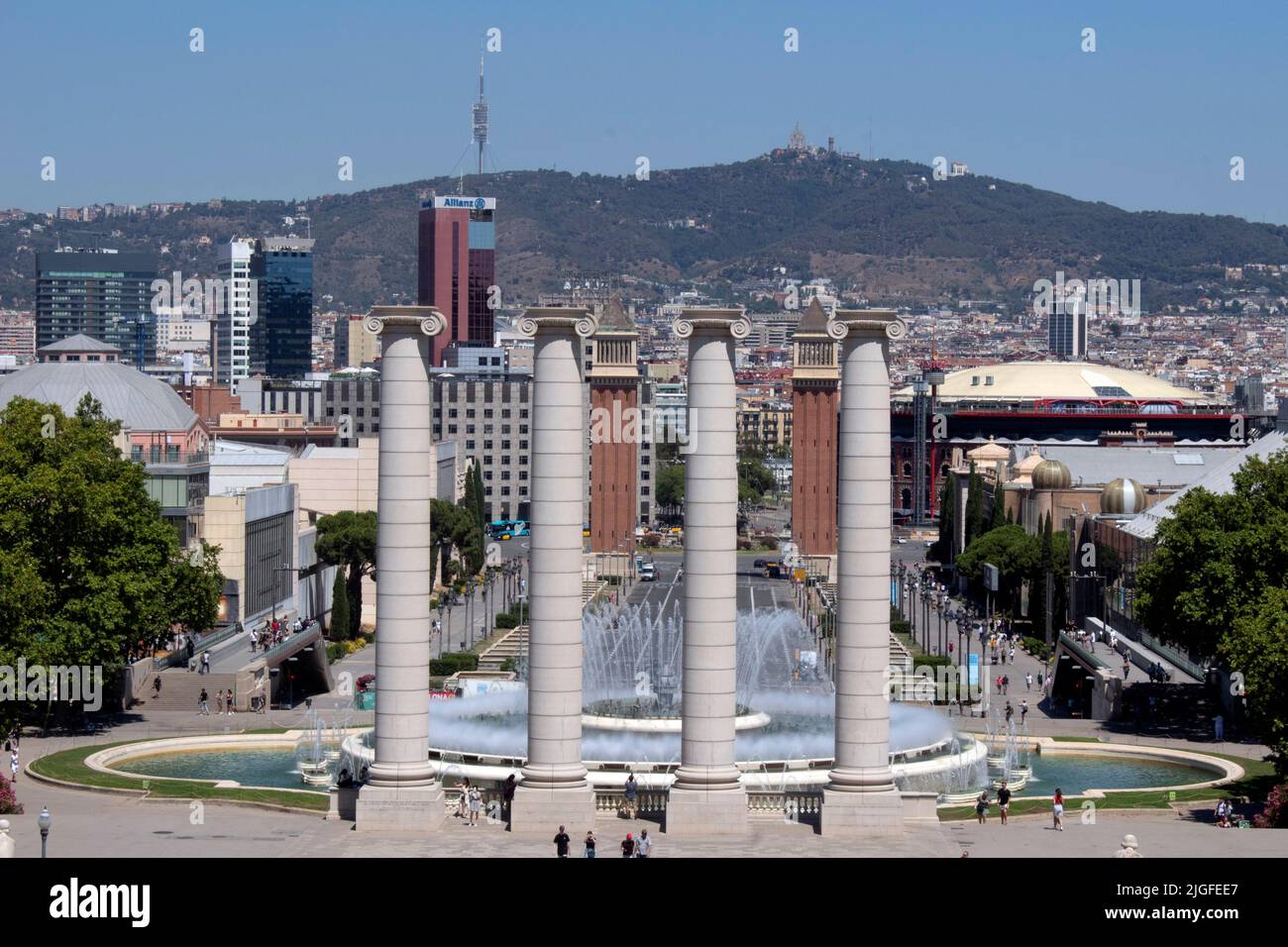View of the Plaça d'Espanya one of Barcelona's most important squares