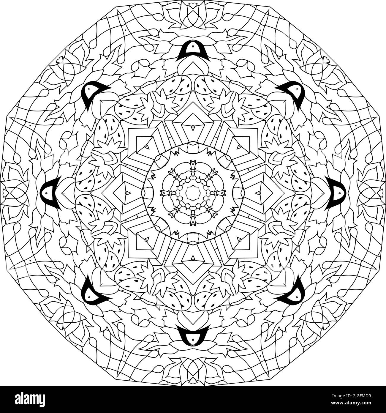 Vector Adult Coloring Book Textures. Hand-painted art design. Adult ...
