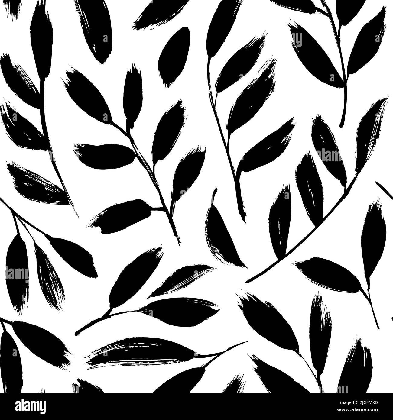 Black olive leaves and branches seamless pattern Stock Vector Image ...