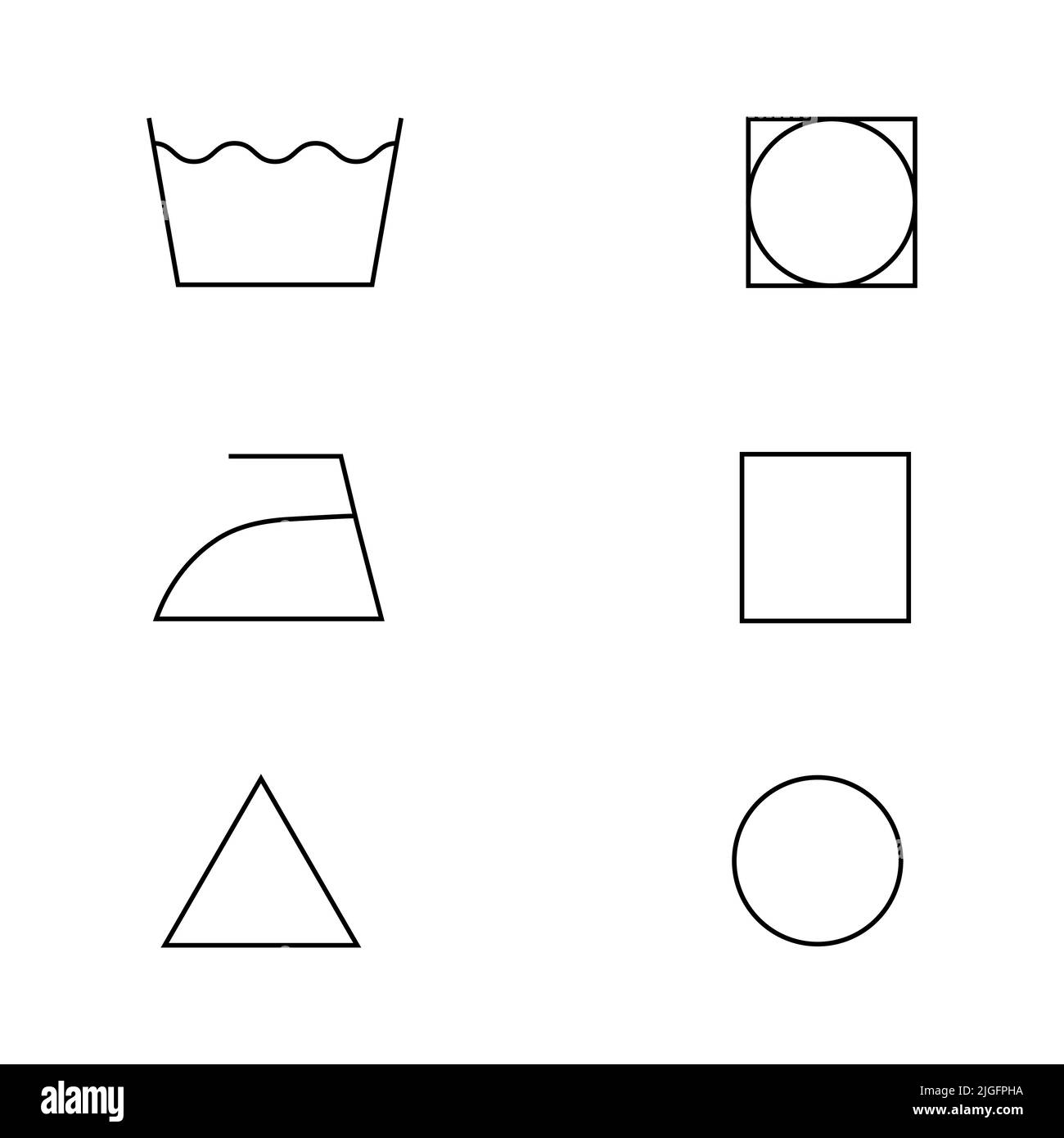 laundry symbols vector isolated on white background Stock Vector Image