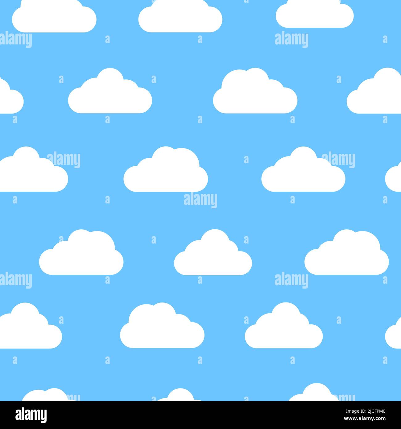 Blue sky with clouds, seamless background. Vector illustration Stock ...