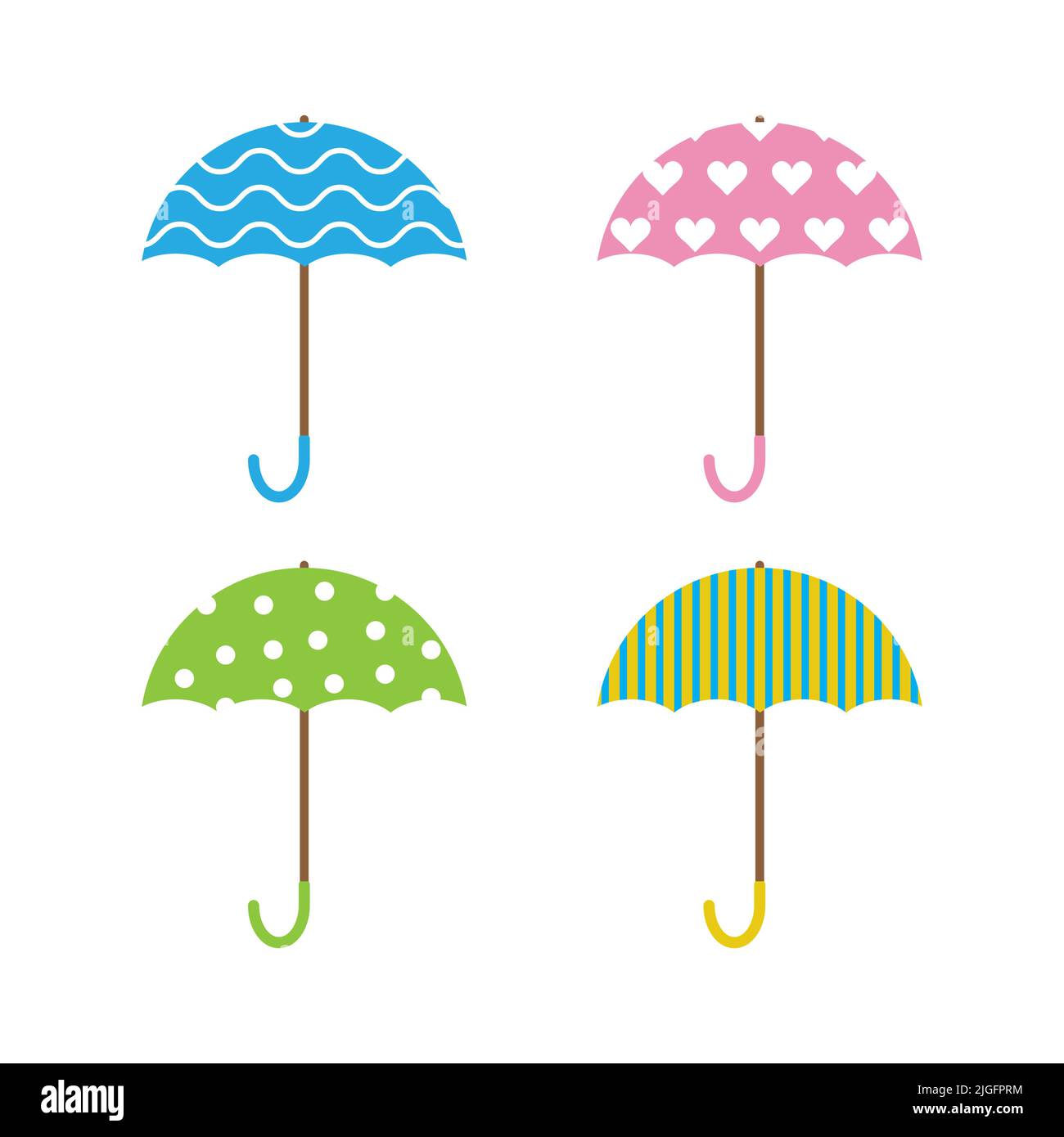 Set of colorful umbrellas vector isolated on white background Stock ...