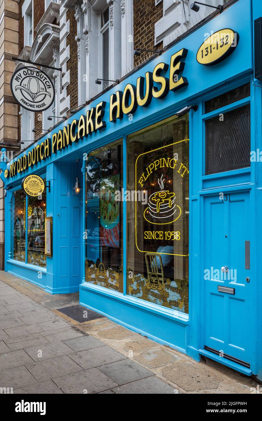 My Old Dutch Pancake House London - My Old Dutch Pancake Restaurant at 31-132 High Holborn Central London. Small chain established 1958. Stock Photo
