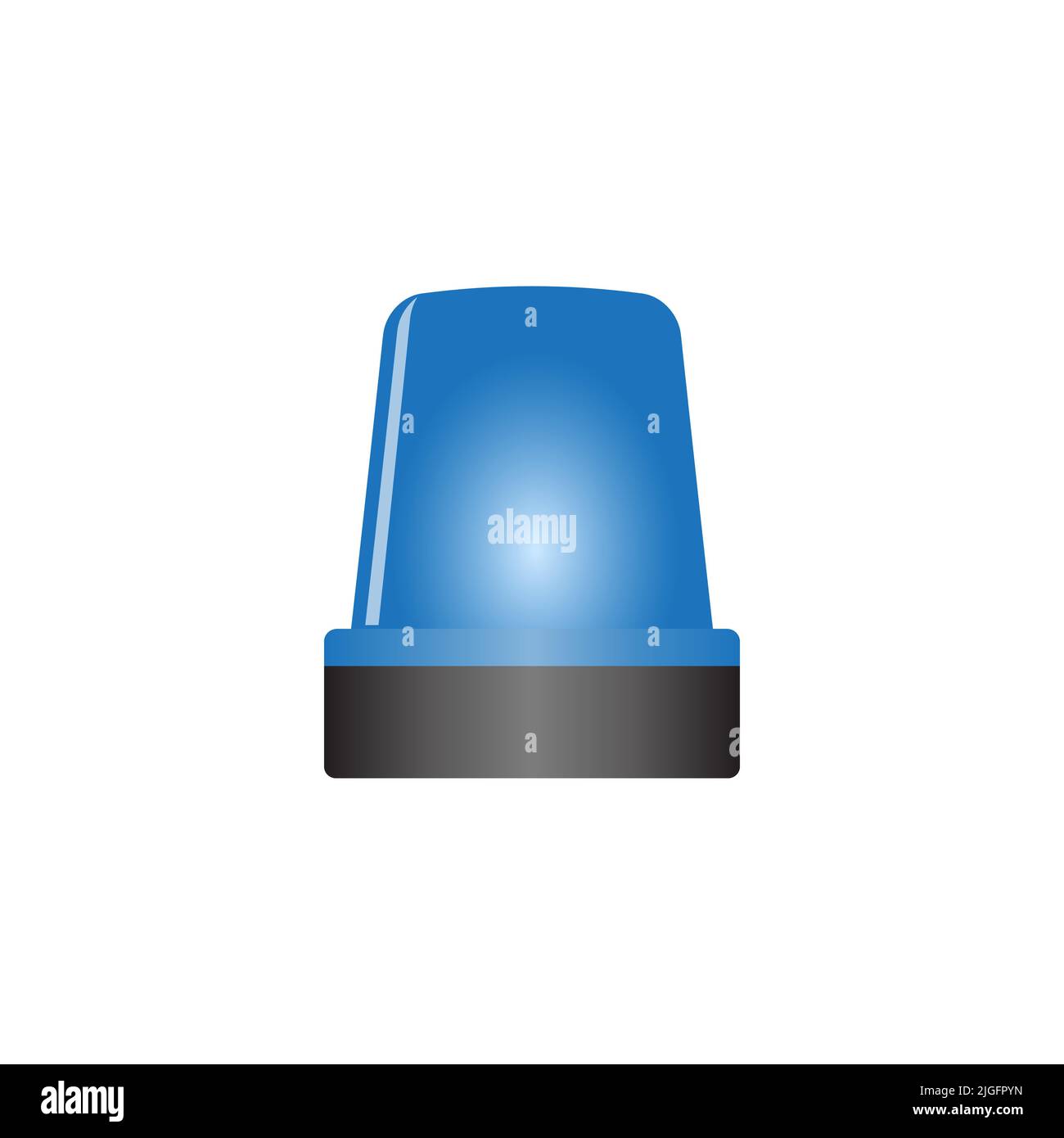 Police or ambulance blue flashing light icon isolated on white background Stock Vector