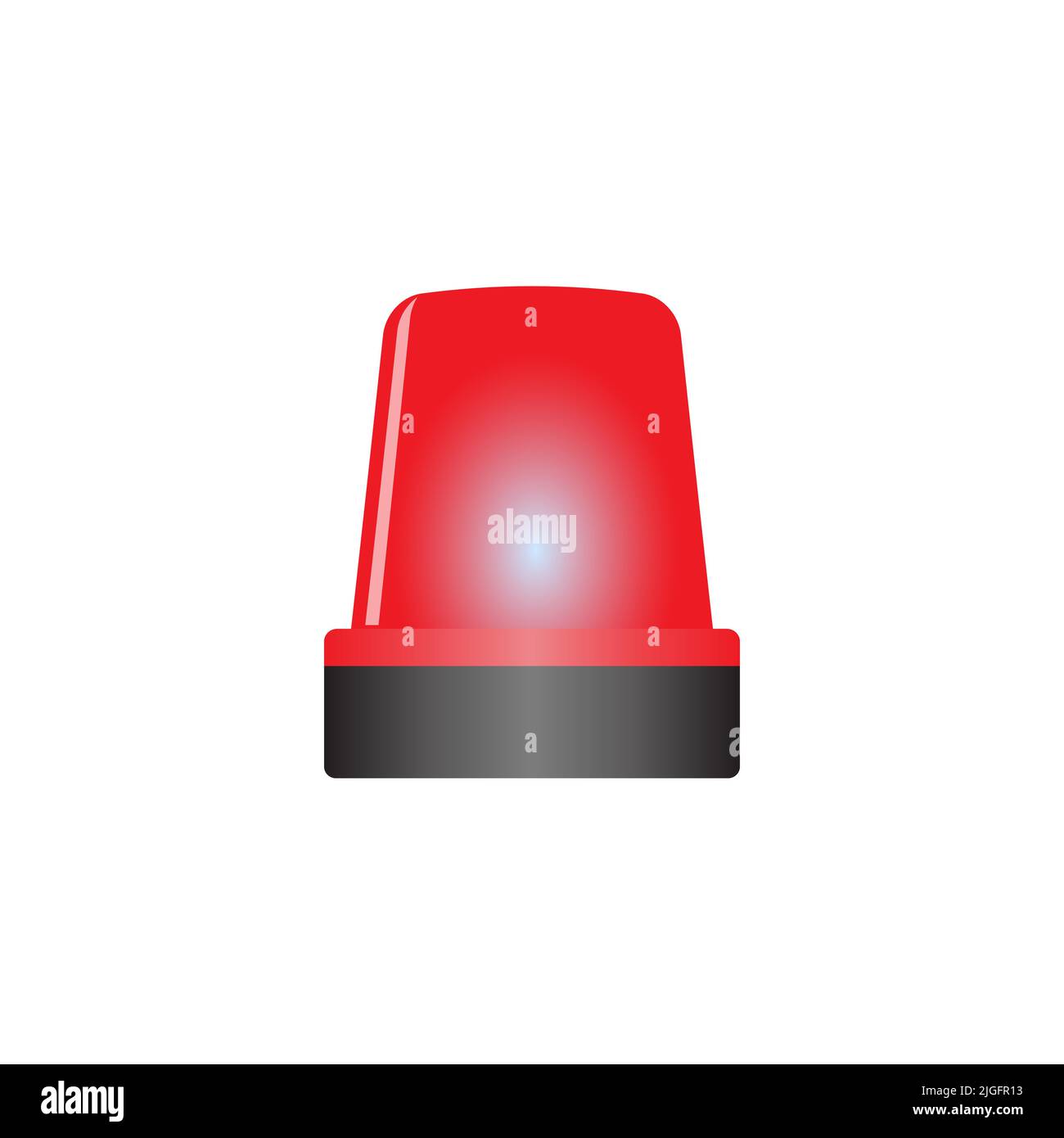Police or ambulance red flashing light icon isolated on white background Stock Vector