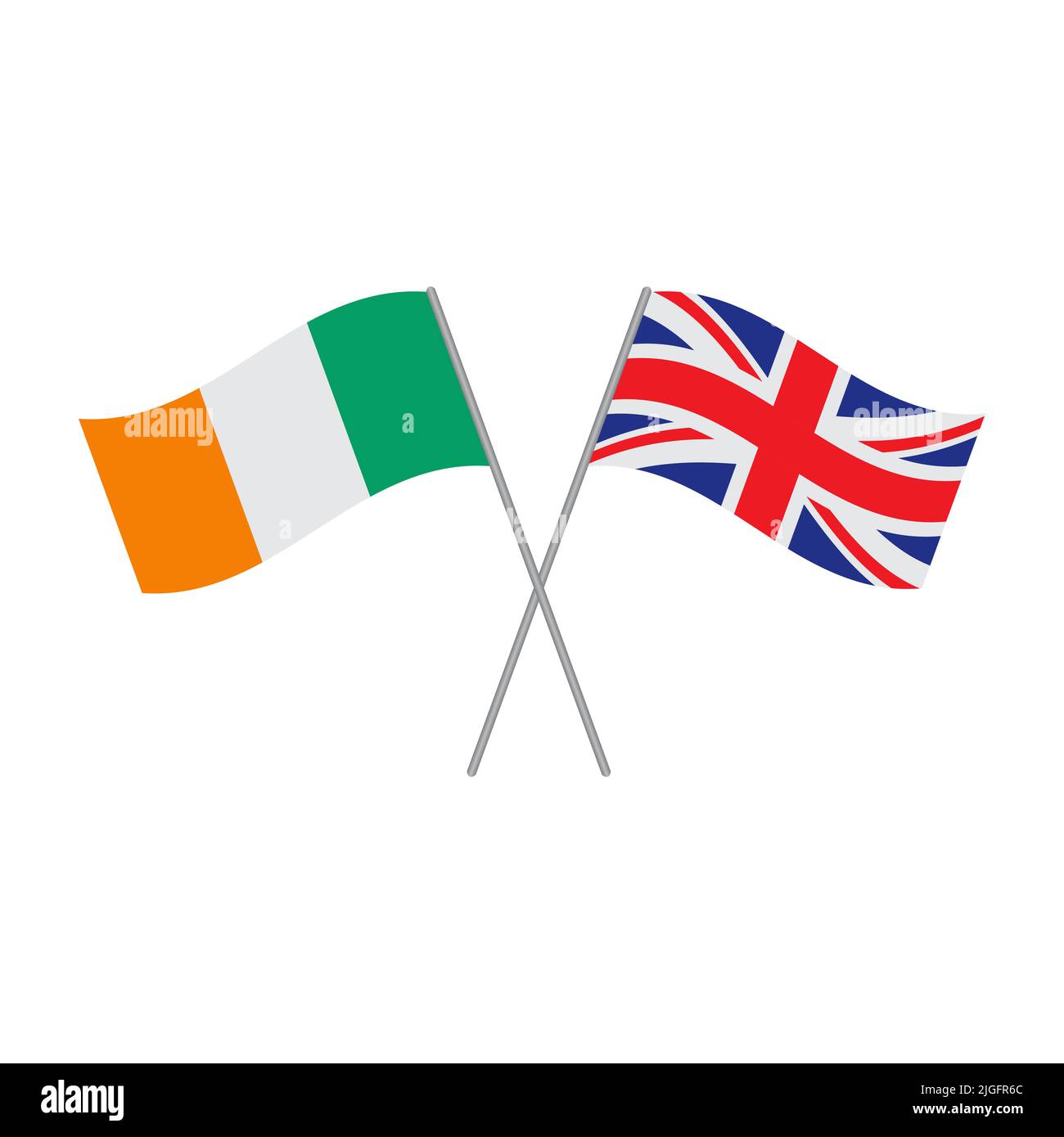 British and Irish flags vector isolated on white background Stock Vector