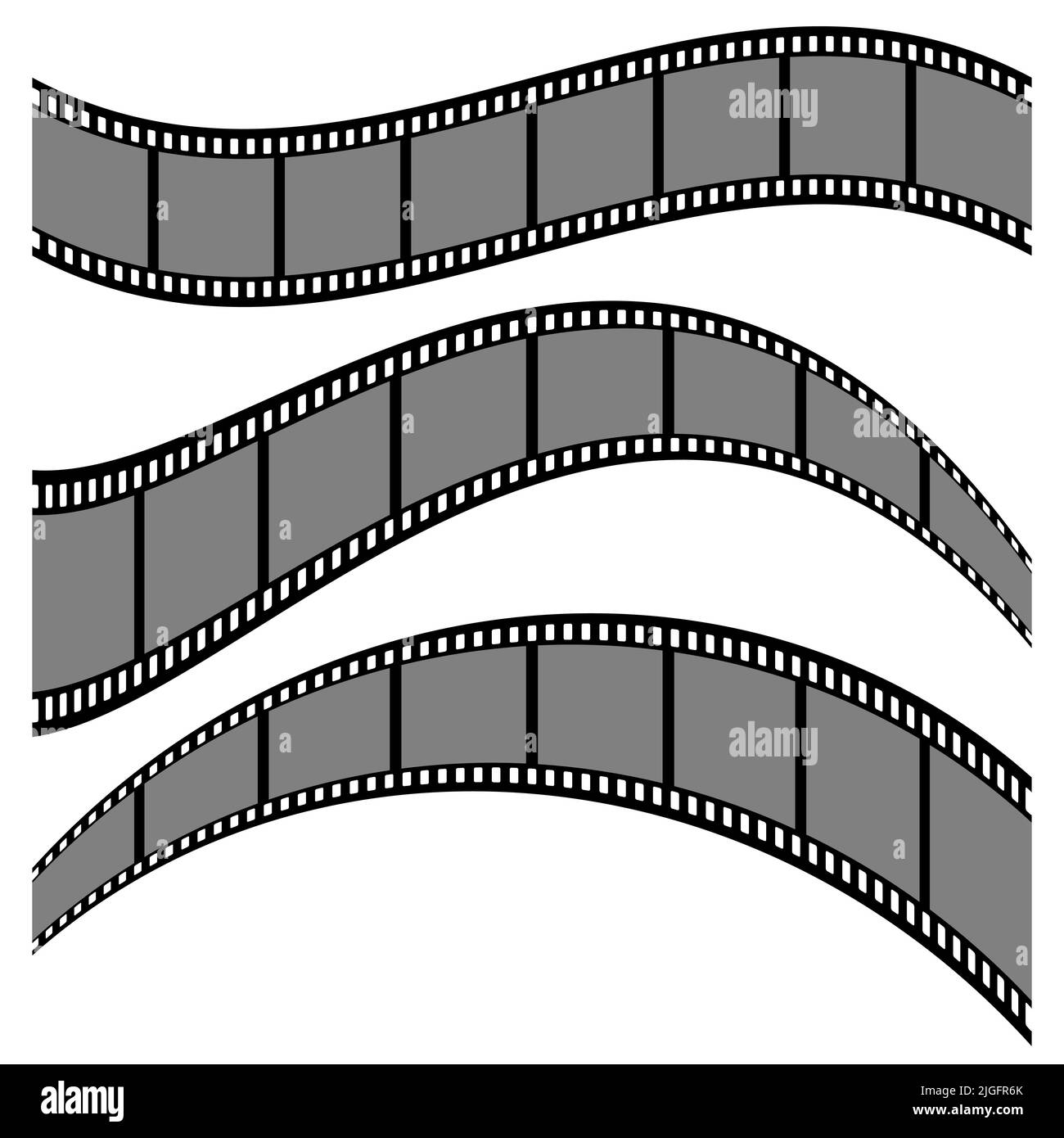 Film strip collection vector illustration isolated on white background Stock Vector